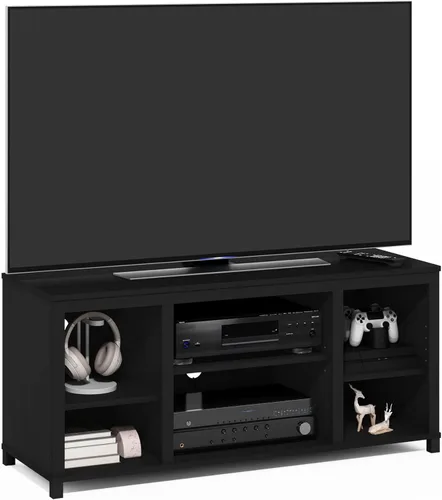 Vista 10 de Furinno Turn-N-Tube - Soporte para televisor de 3 niveles, 3D, sin herramientas, para televisores de hasta 50 pulgadas, con tubos cuadrados