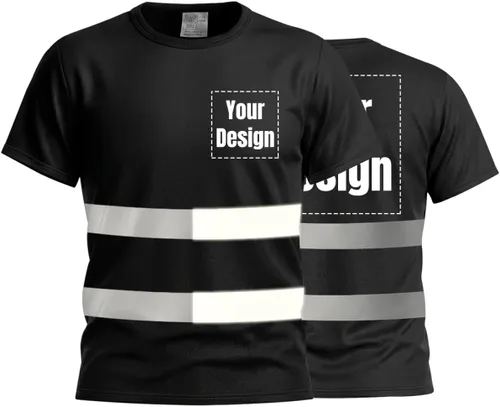 Vista 16 de Camisetas reflectantes de seguridad de alta visibilidad personalizan su logotipo