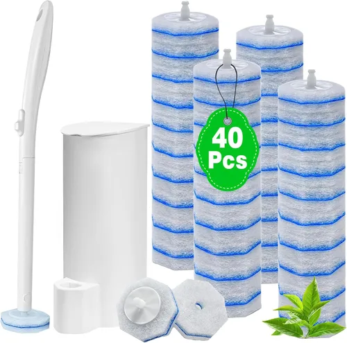 Vista 11 de 40 recambios de varilla de inodoro para Clorox, 4 almohadillas de repuesto para limpiador de inodoros para sistema de varita Clorox, cepillo