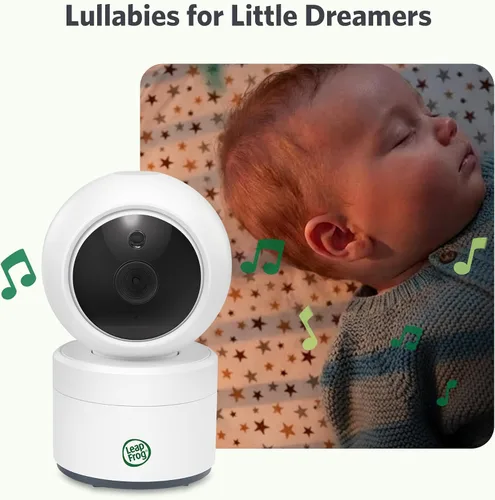 Vista 9 de LeapFrog Monitor de video para bebés: pantalla a color de 5 pulgadas, batería de 31 horas, FHSS seguro sin WiFi, zoom panorámico remoto, visión
