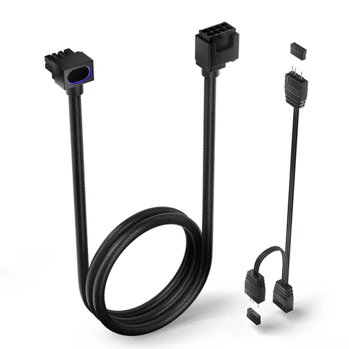 Vista 9 de AsiaHorse Hydrus-8PIN Cable de Extensión de CPU PSU con Luz ARGB, Cable de Alimentación de la Placa Base de Cobre con Diseño Minimalista Integrado