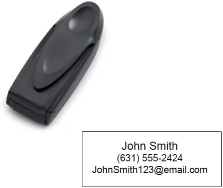 Vista 3 de Black Hubco 9413 - Sello personalizado de bolsillo autoentintado (2-5 líneas de texto personalizado) (sello personalizado de 2 líneas)