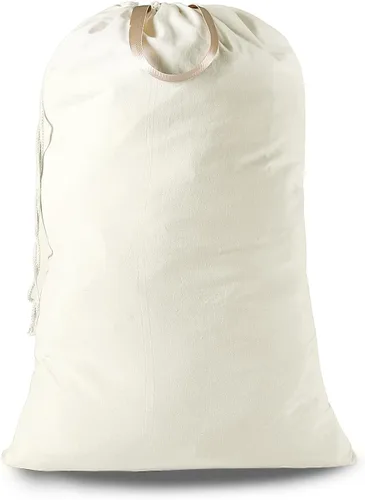 Vista 25 de Bolsa de lavandería extra grande con cordón y asa, bolsa de ropa sucia de viaje resistente para lavandería y hogar, forro duradero para cesta