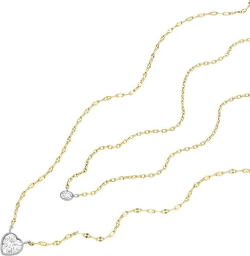 Vista 4 de Fossil - Collar con colgante de acero inoxidable en tono dorado para mujer