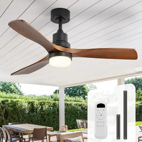 Vista 22 de Sofucor Ventiladores de techo inteligentes de 60 pulgadas con luces, ventilador de techo inteligente moderno para exteriores
