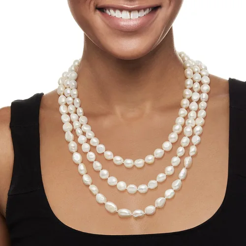 Vista 5 de Ross-Simons 10-11mm Cultured Pearl Long Endless Necklace