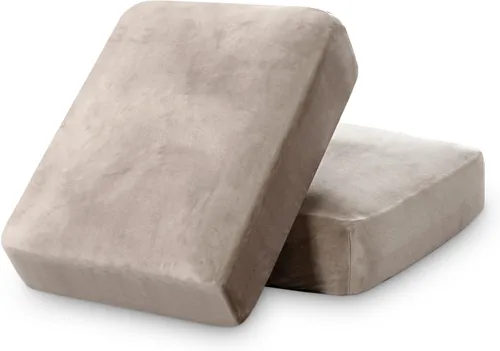 Vista 75 de PrinceDeco Fundas de cojín para sofá, funda elástica y lavable, funda de cojín ajustable de tela de terciopelo antideslizante, protector de muebles