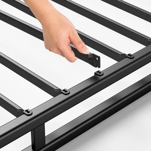 Vista 4 de Zinus Muelle de bloqueo rápido de 4 pulgadas de perfil bajo/Base de colchón/Estructura de acero resistente/Fácil armado, Acero, Blanco