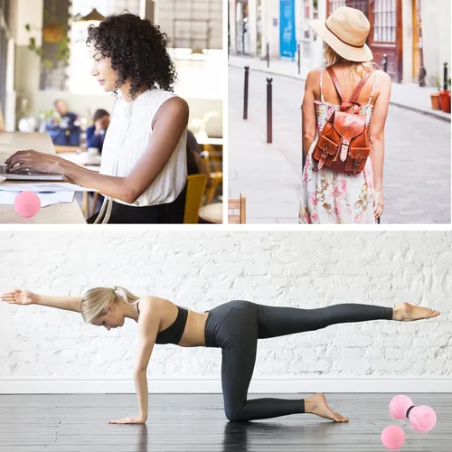 Vista 5 de TXJ Sports Pelotas de masaje: bola de lacrosse y bola de masaje de maní, bola de fascia para tejido profundo, liberación miofascial, terapia