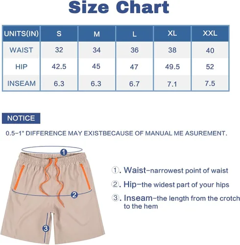 Vista 7 de Lansbojun Traje de baño para hombre, de secado rápido, con bolsillos con cremallera, ligero