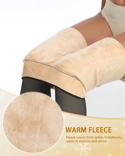 Vista 2 de Chrleisure Mallas térmicas de terciopelo grueso, con vellón, para mujer, cálidas, para invierno