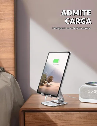 Vista 3 de Lamicall Soporte ajustable para tablet – Base plegable para teléfono, soporte giratorio de 360°, para tabletas de 4.7 a 13 pulgadas, iPad Pro 11