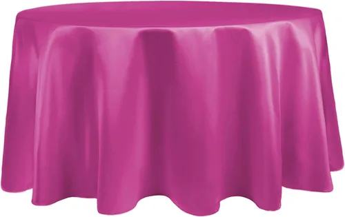 Vista 6 de Ultimate Textile Mantel redondo de satén nupcial de 60 pulgadas, se adapta a mesas de menos de 60 pulgadas de diámetro, berenjena morado berenjena