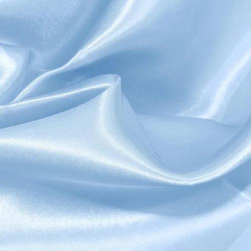 Vista 7 de VACVELT Tela de satén por yarda, tela de satén azul bebé de 60 pulgadas de ancho, tela brillante y suave, tela de satén sedosa para vestido