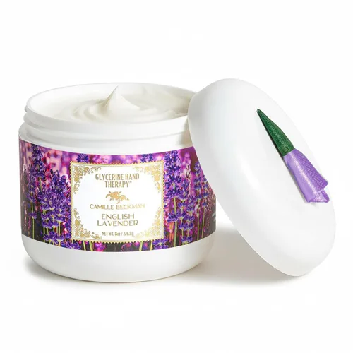 Vista 32 de Camille Beckman Crema de terapia de manos de glicerina, lavanda mora, 8 onzas