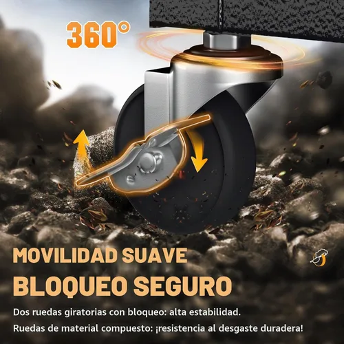Vista 6 de Oakcloud Combo de Caja y Gabinete de Herramientas Rodantes de Servicio Pesado de 5 Cajones con Forro Negro - Caja de Herramientas de Garaje de Acero