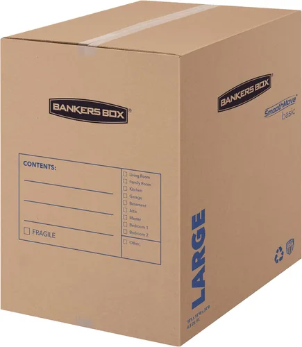 Vista 9 de Bankers Box SmoothMove cajas de cartón básicas para mudanza, Marrón S