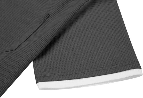 Vista 36 de COOFANDY Conjunto de camisa y pantalones cortos de gofre para hombre, conjunto de 2 piezas, conjunto casual de verano con bolsillos