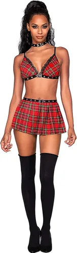 Vista 3 de JasmyGirls School Girl Outfit Lingerie Naughty Schoolgirl Cosplay Costume Anime Roleplay Uniform Mini Skirt