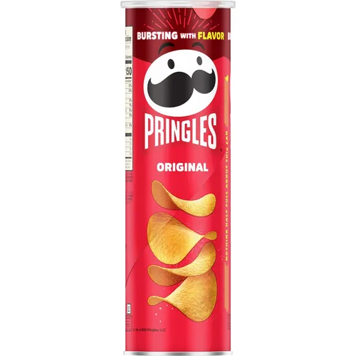 Vista 7 de Pringles Papas fritas de patata, aperitivos para el almuerzo, aperitivos para llevar, original, lata de 5.2 onzas (1 lata)