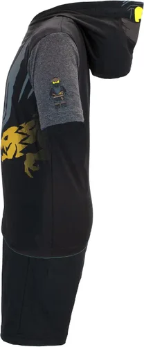 Vista 5 de LEGO Ninjago - Conjunto corto de disfraz de Ninjago Lloyd y Kai para niños, pantalones cortos verdes y rojos y camiseta a juego con capucha, Verde