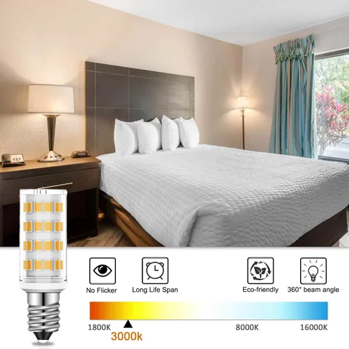 Vista 4 de Bombilla de base europea E14 E14, lámpara turca de repuesto regulable equivalente a 4 W, bombilla incandescente de 40 W, CA 110 V-130 V blanco