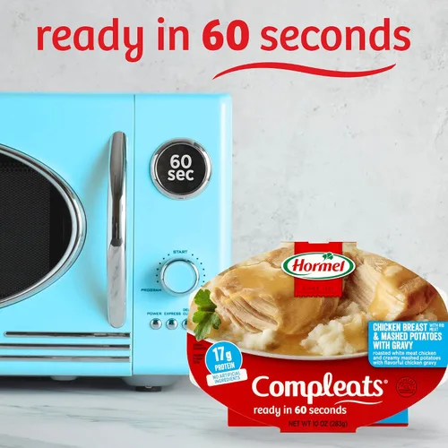 Vista 7 de HORMEL COMPLEATS Pechuga de pollo y puré de papas con bandeja para microondas, 10 onzas (paquete de 6) Calentar y comer, comidas en microondas