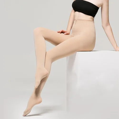 Vista 3 de Romastory Leggings térmicos elásticos de invierno para mujer, con forro polar