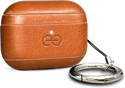 Vista 64 de Dreem Om - Funda para estuche con clip para llavero compatible con AirPods 1 y 2, funda de cuero vegano para Airpods para hombres y mujeres, Negro