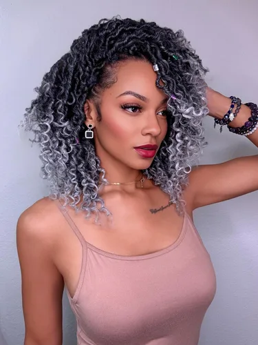 Vista 23 de 8 pulgadas Goddess Faux Locs pelo de ganchillo para mujer negro 7 paquetes de rastas estilo bohemio río para mujeres niños cabello pre rizado