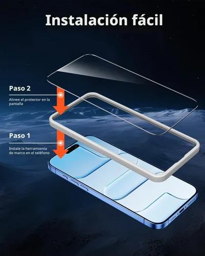 Vista 5 de Mkeke Protector de pantalla para iPhone Air, paquete de 3 unidades de vidrio templado [dureza 9H] [protección contra caídas de grado militar]