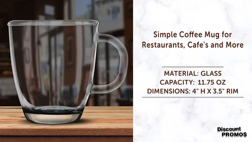 Vista 4 de DISCOUNT PROMOS London Glass Ceramic Mugs 11.75 oz. - Customizable Text, Logo - Drinkware, Coffee, C-handle - Black Custom – Black