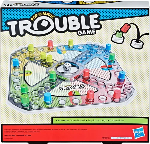 Vista 2 de Hasbro Juego de mesa de problemas de juego para niños de 5 años y más, 2-4 jugadores
