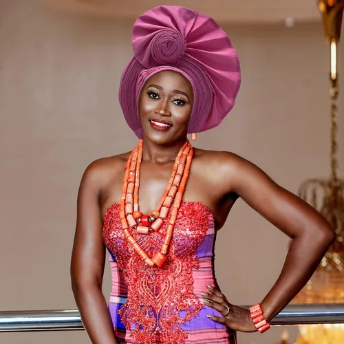 Vista 3 de Nigeriano para las mujeres turbante envoltura africana Aso Oke Gele Headties Femme hecho a mano costura moda cabeza corbata para fiesta