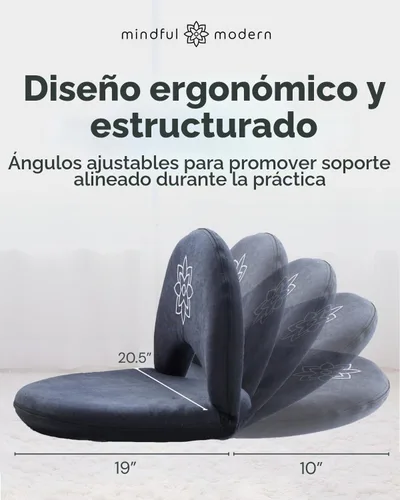 Vista 3 de Silla de meditación Mindful Modern Silla de piso ajustable con soporte de espalda Asiento de piso acolchado para soporte de postura y comodidad