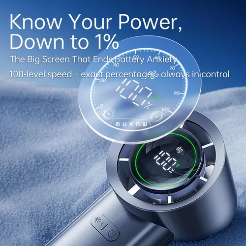 Vista 2 de MUXNW Mini Turbo Jet Fan: Ventilador Personal Portátil Pequeño de Bolsillo de Mano Recargable con Batería Operado por USB para Mantenerse Fresco