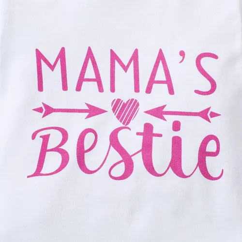 Vista 6 de Camiseta de mamá para niñas y bebés, camiseta de mamá para niñas pequeñas, blusa de mamá es mi mejor amiga, ropa para el día de la madre