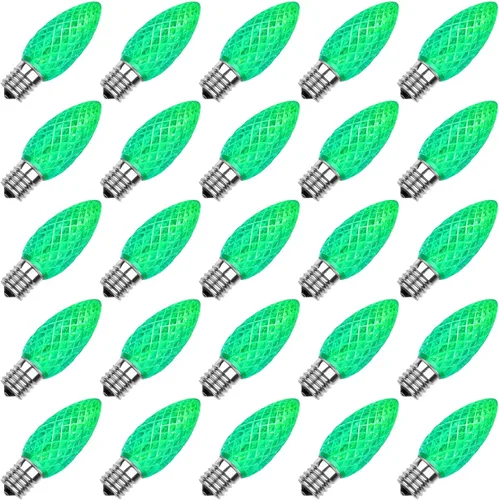 Vista 9 de Meconard Bombillas LED C9 de repuesto para Navidad, bombillas LED inastillables C9 para luces de Navidad para interiores y exteriores, base