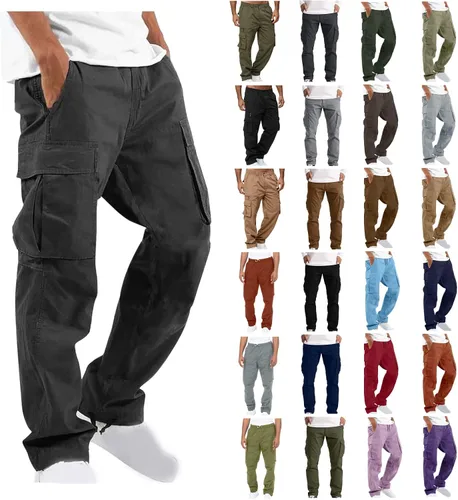 Vista 4 de Feancey Pantalones cargo para hombre, pantalones deportivos de entrenamiento, pantalones deportivos de ajuste holgado, pantalones de senderismo