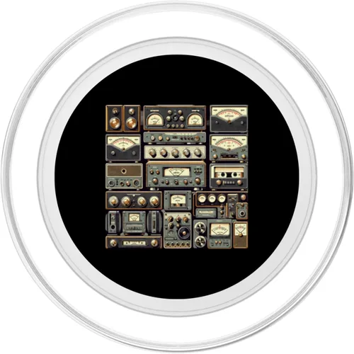 Vista 2 de Setup Vintage Audio HiFi Sound System Mixed Media Collage PopSockets MagSafe PopGrip for iPhone
