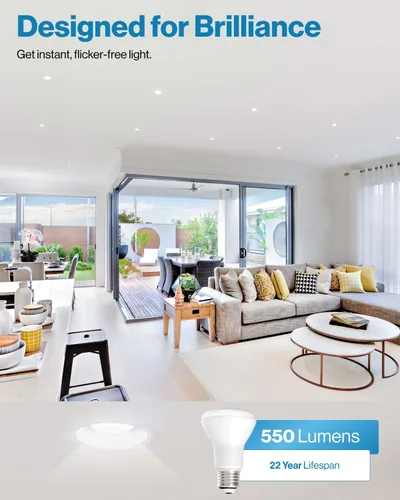 Vista 2 de Sunco - Paquete de 6 bombillas LED BR20, luz de inundación interior R20, regulable, CRI93 3000K blanco cálido, 50 W equivalente a 7 W, base E26