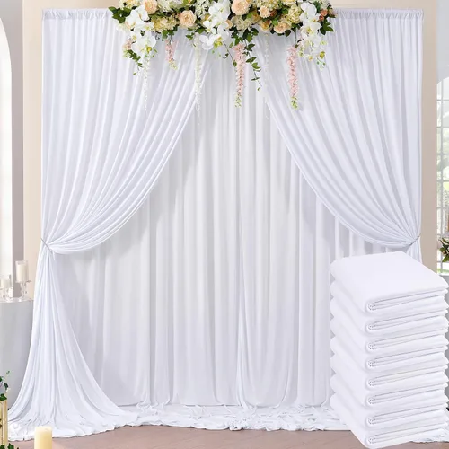 Vista 128 de Cortinas de fondo negras negras sin arrugas para fiestas, cortinas de tela gruesa para telón de fondo de fotos para cumpleaños, bodas, baby shower