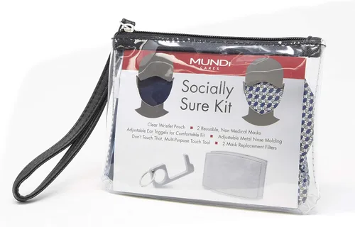 Vista 3 de Mundi Kit de máscara Socially Sure unisex para adultos, juego de herramientas y filtros sin contacto