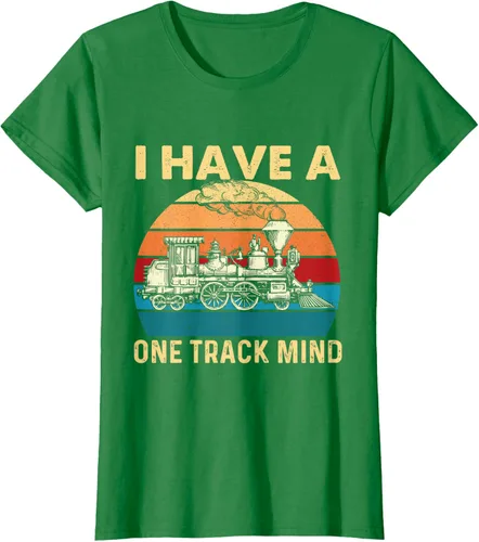 Vista 35 de Camiseta con texto en inglés "I Have A One Track Mind - Trainspotter Model Train Railroad, Negro, S