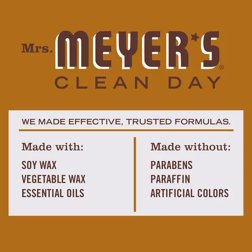 Vista 4 de Mrs. Meyer's Vela aromática de soja para aromaterapia, 35 horas de tiempo de combustión, hecha con cera de soja y aceites esenciales, edición