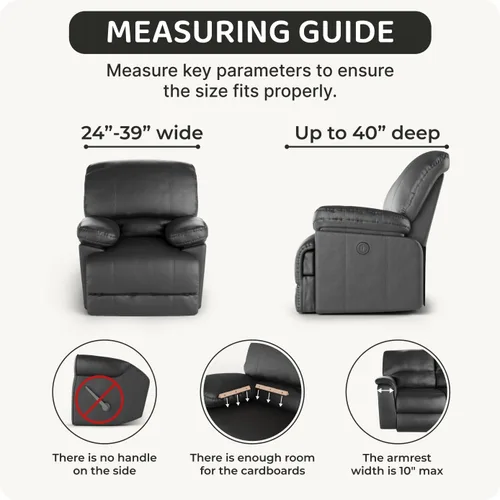 Vista 5 de PAULATO BY GA.I.CO. Funda para sillón reclinable, funda de ajuste suave, protector elástico de muebles reclinables de 1 pieza, tela hipoalergénica