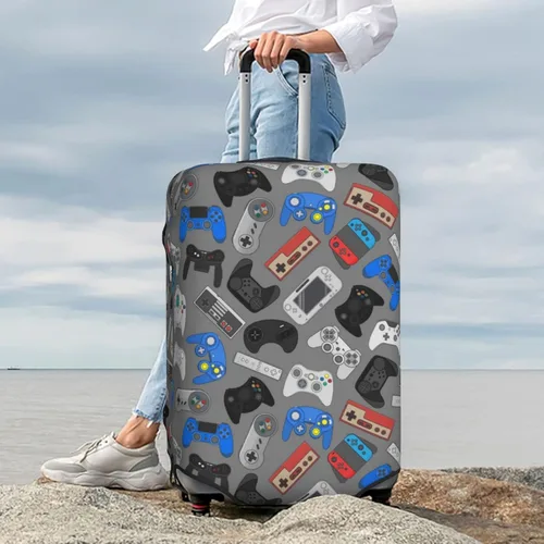 Vista 7 de Futterya Funda para equipaje de viaje, protector de maleta marina con estrellas de mar de verano, fundas de equipaje lavables, driver de videojuegos