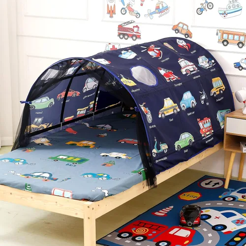 Vista 5 de Tienda de Cama para Niños Camas Individuales - Zoológicos y Coches Tiendas de Juego Maravillosas Niños Niñas Tienda de Juego Interior Ventilada