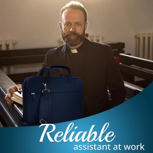 Vista 5 de DEHITE Funda para la Biblia para hombres Funda azul para la Biblia para hombres y mujeres tamaño extra grande Bolsa de mano Fit Book 11.2 x 8.4 x