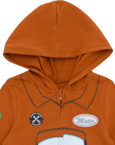 Vista 4 de Disney Pixar Cars Tow Mater Lightning McQueen - Overol para cosplay con cremallera, recién nacido a niño pequeño